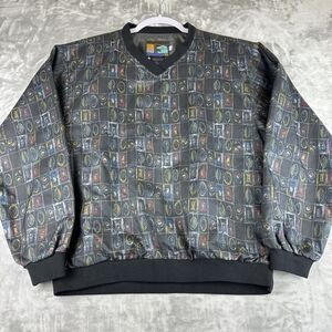 Forester's Performance Outerwear Pullover Women's Small Black Flower Leaf (0737)